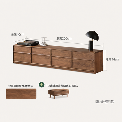 实木茶几客厅现代简约黑胡桃木茶桌小户型方形茶台