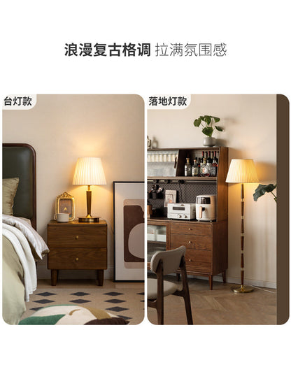 实木台灯轻奢复古卧室床头灯客厅氛围感日式咤寂风落地灯