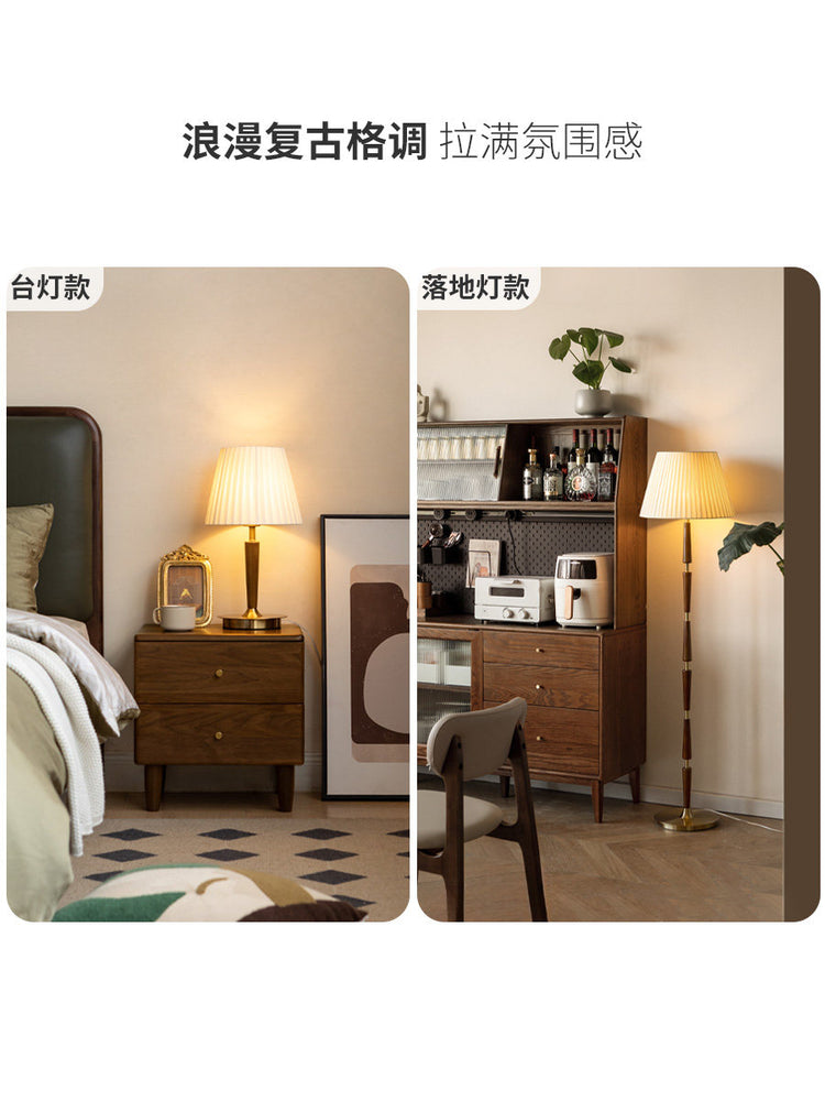 实木台灯轻奢复古卧室床头灯客厅氛围感日式咤寂风落地灯