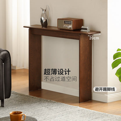 实木桌客厅走廊靠墙条案超窄玄关置物台橡木长条桌