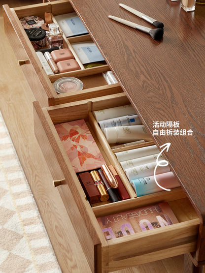 全实木化妆桌小户型梳妆台斗柜一体橡木化妆台梳妆桌卧室