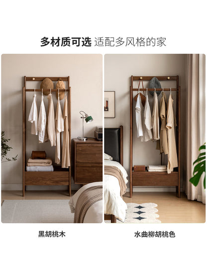 实木衣帽架现代简约白蜡木挂衣架卧室多功能置物架