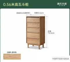 Solid Wood Chest of Drawers Modern Minimalist Storage Cabinet Bedroom Ash Wood Bed End Drawer Cabinet Storage Unit