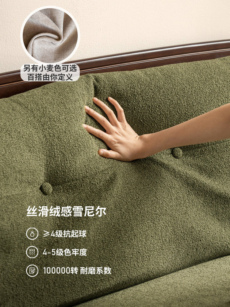 实木伸缩沙发床法式中古坐卧两用沙发客厅多功能折叠床
