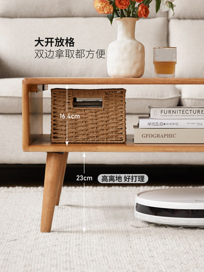 实木茶几客厅现代简约长方向茶台小户型带抽储物茶桌