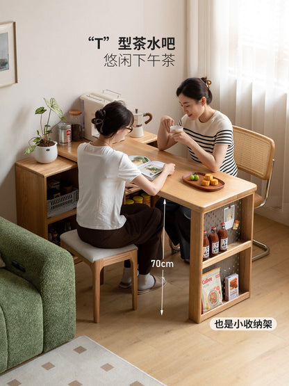 实木转角书桌书房带下柜学习桌橡木简约办公桌电脑桌