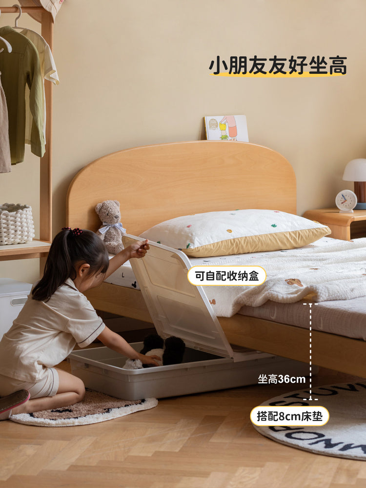 现代简约儿童床男孩女孩单人床青少年实木床卧室小床