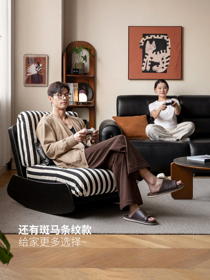 实木沙发椅客厅中古风懒人沙发阳台摇摇椅复古休闲椅