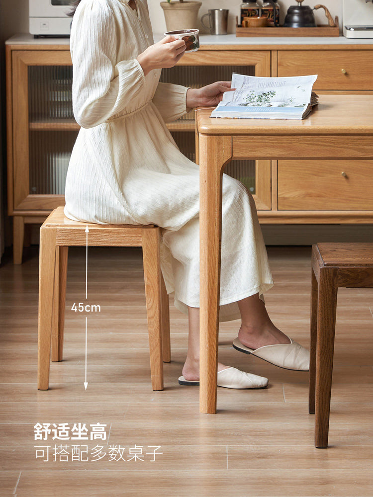 实木凳子可叠放北欧橡木客厅方凳现代简约创意板凳
