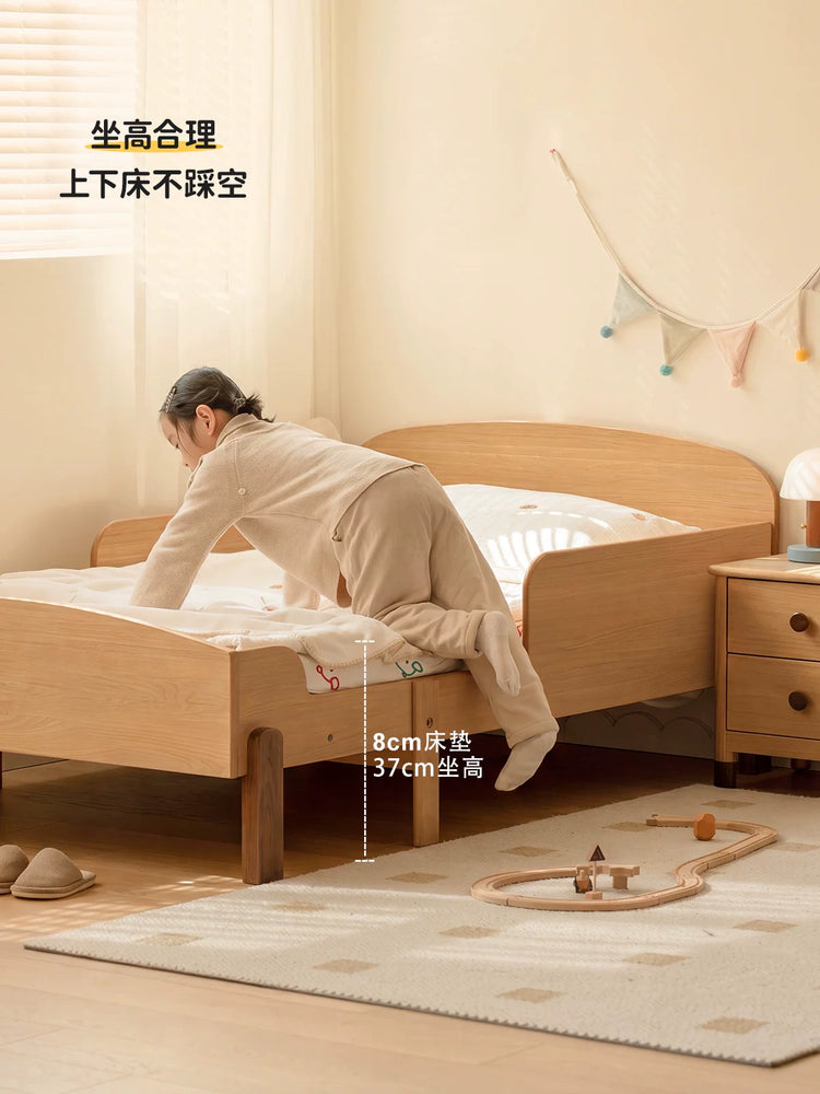 实木床带护栏单人床省空间伸缩拼接床青少年抽拉床