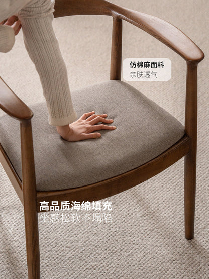 实木总统椅白蜡木餐椅办公椅北欧书椅椅子舒适靠背椅