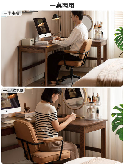 实木转角书桌现代简约水曲柳电脑桌书房可靠墙办公桌