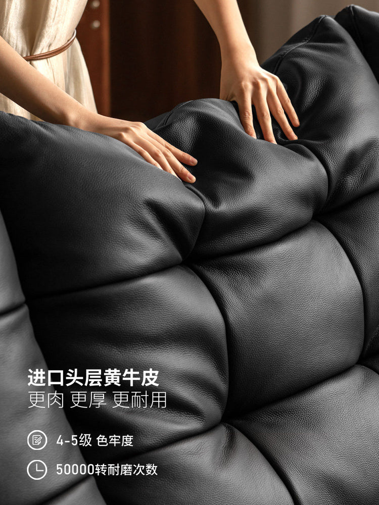 零靠墙真皮沙发客厅大黑熊功能钢琴键电动沙发