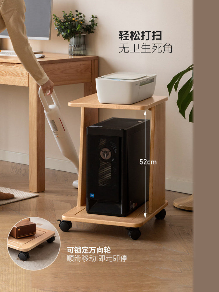 实木小推车收纳架现代简约可移动边几小户型打印机置物架