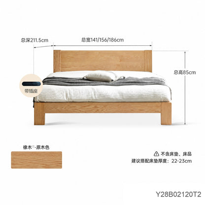 实木床现代简约橡木1.2米单人床北欧小户型卧室原木大床