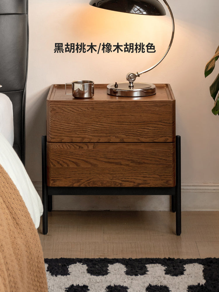 实木床头柜轻奢床边柜现代简约意式极简卧室小型收纳柜子
