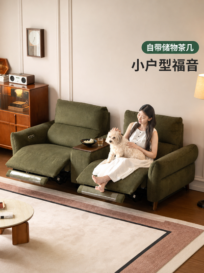 布艺功能零靠墙带茶几储物客厅小户型电动沙发