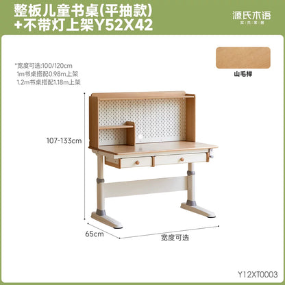 实木儿童学习桌升降桌书桌带护眼灯桌子小学生写字桌