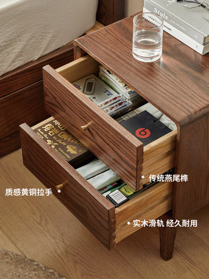 实木床头柜现代简约橡木多功能小柜子北欧卧室床边储物柜