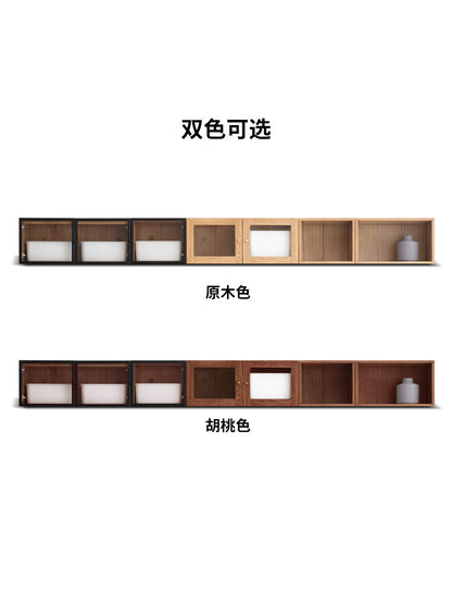 实木组合书柜顶柜储物柜大容量收纳柜格子柜加高到顶柜子