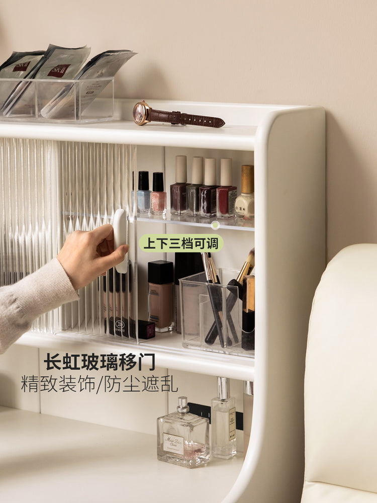 实木梳妆台卧室奶油风化妆台现代简约小户型白色化妆桌子