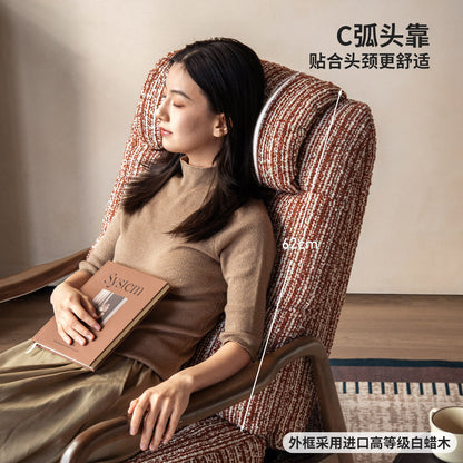 布艺沙发椅美式复古休闲椅客厅可拆洗软包椅休闲躺椅