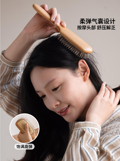 欧洲进口山毛榉梳子顺发直发按摩气垫梳便携气囊梳
