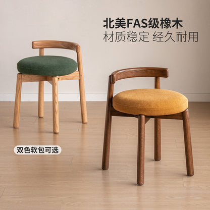 实木板凳简约休闲矮凳带靠背化妆凳久坐舒适软包凳子