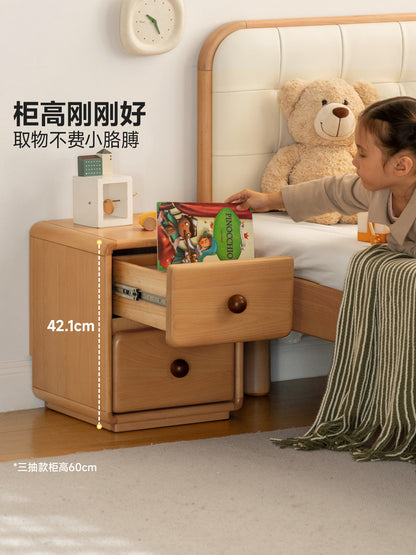 实木儿童床头柜简约现代卧室床边收纳柜小户型窄边小柜子