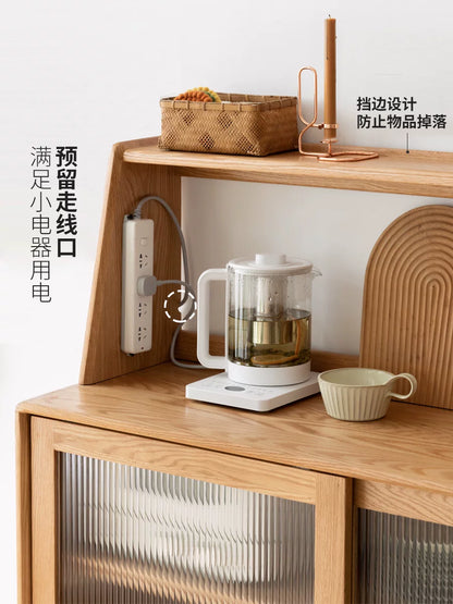 实木餐边柜上架厨房置物架现代简约收纳架杯架斗柜置物柜