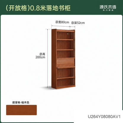 实木书柜书房中古风落地置物柜收纳柜包豪斯展示柜