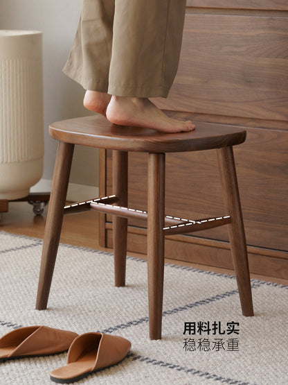 实木餐厅黑胡桃木餐凳原木简约化妆凳休闲凳子