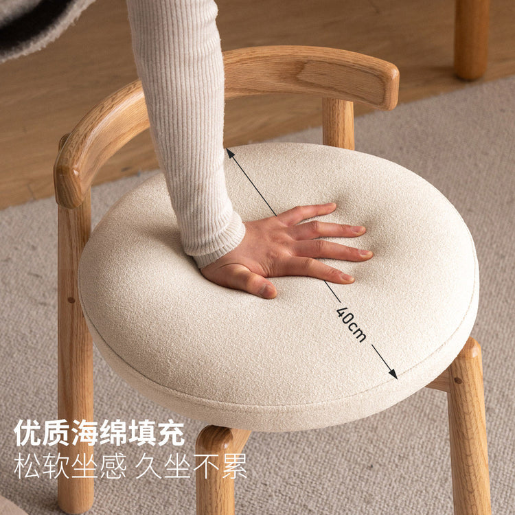 实木旋转凳子现代简约软包化妆凳橡木圆凳靠背小板凳