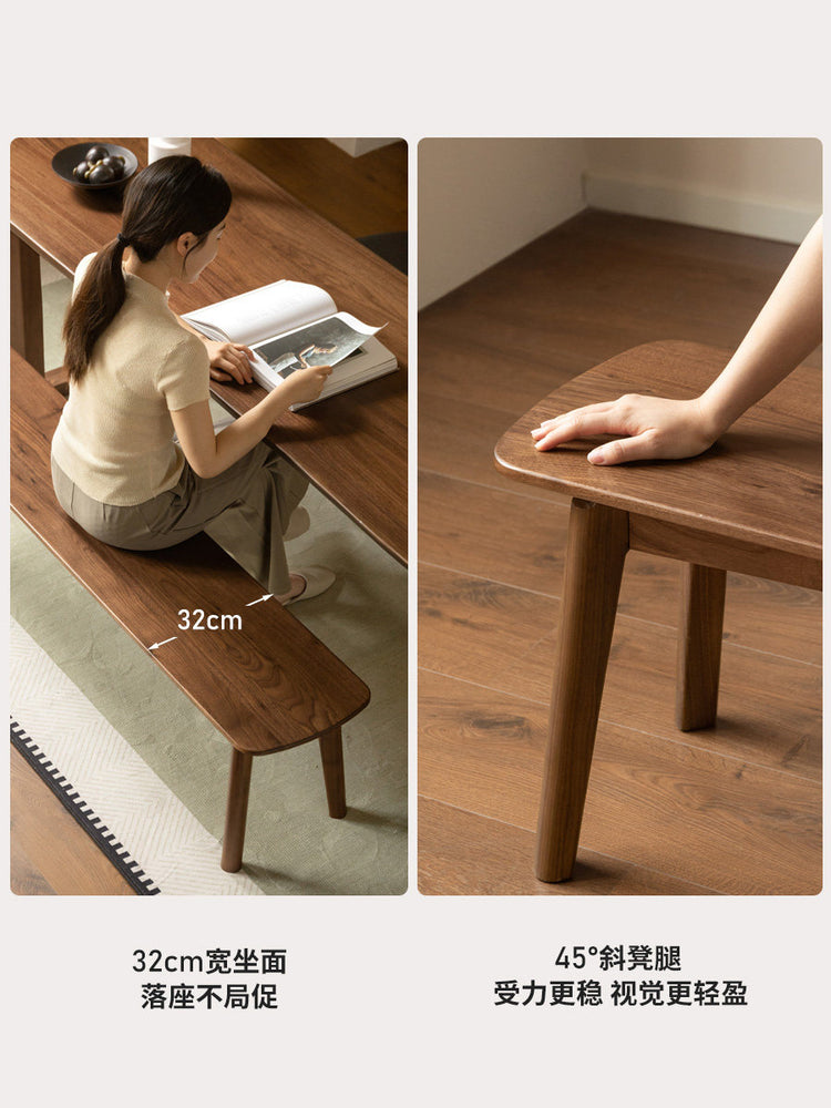 实木长凳餐厅现代简约长条凳黑胡桃木换鞋凳卧室床尾凳