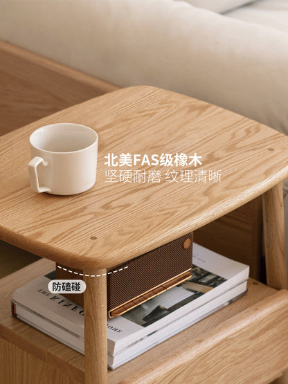 实木沙发边几小户型床头柜橡木角几北欧方几客厅小茶几