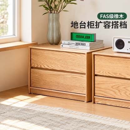 实木电视边柜北欧小户型玻璃门展示柜客厅原木置物柜矮柜