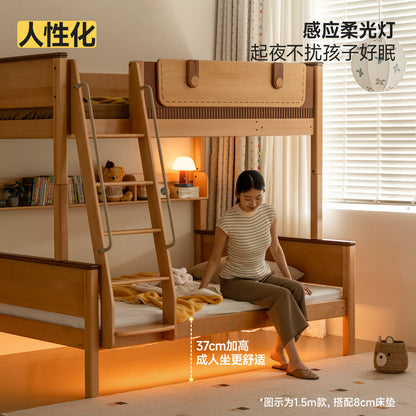 实木儿童床带扶梯上下铺双层床可拆分子母床带灯高低床