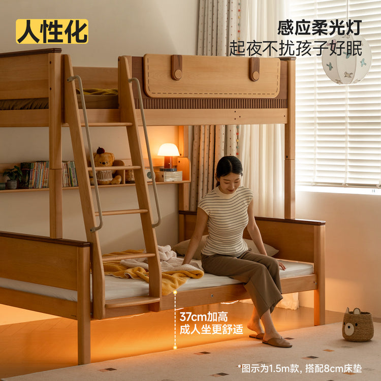 实木儿童床带扶梯上下铺双层床可拆分子母床带灯高低床