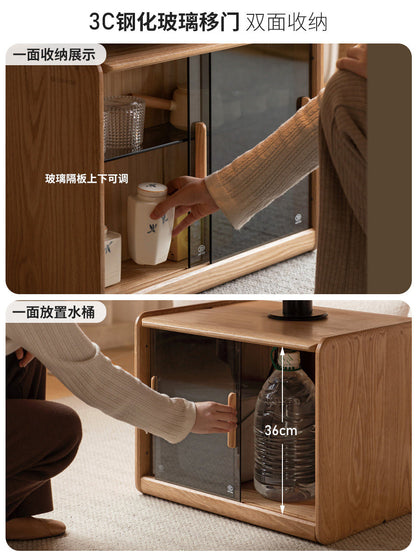 实木升降茶几餐桌两用橡木客厅茶桌现代简约储物茶台