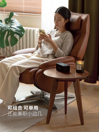 纯实木茶几沙发边几大小组合客厅圆形茶桌小户型原木矮桌