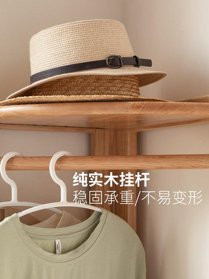 实木挂衣架北欧衣帽架落地现代简约橡木小户型转角置物架