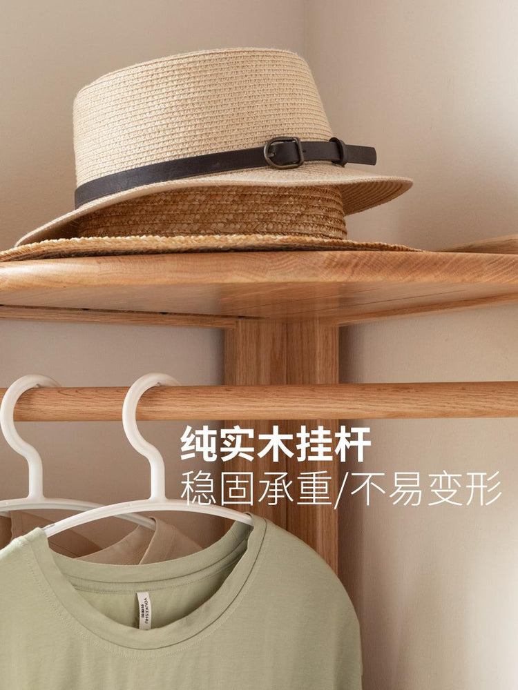 实木挂衣架北欧衣帽架落地现代简约橡木小户型转角置物架