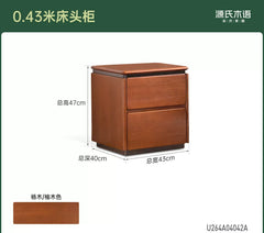 实木床头柜卧室复古收纳柜床边小柜子中古风储物柜