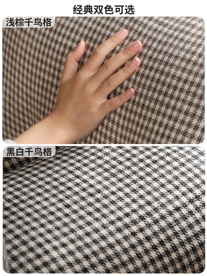 布艺沙发椅客厅现代简约单人椅阳台小户型千鸟格伸缩躺椅