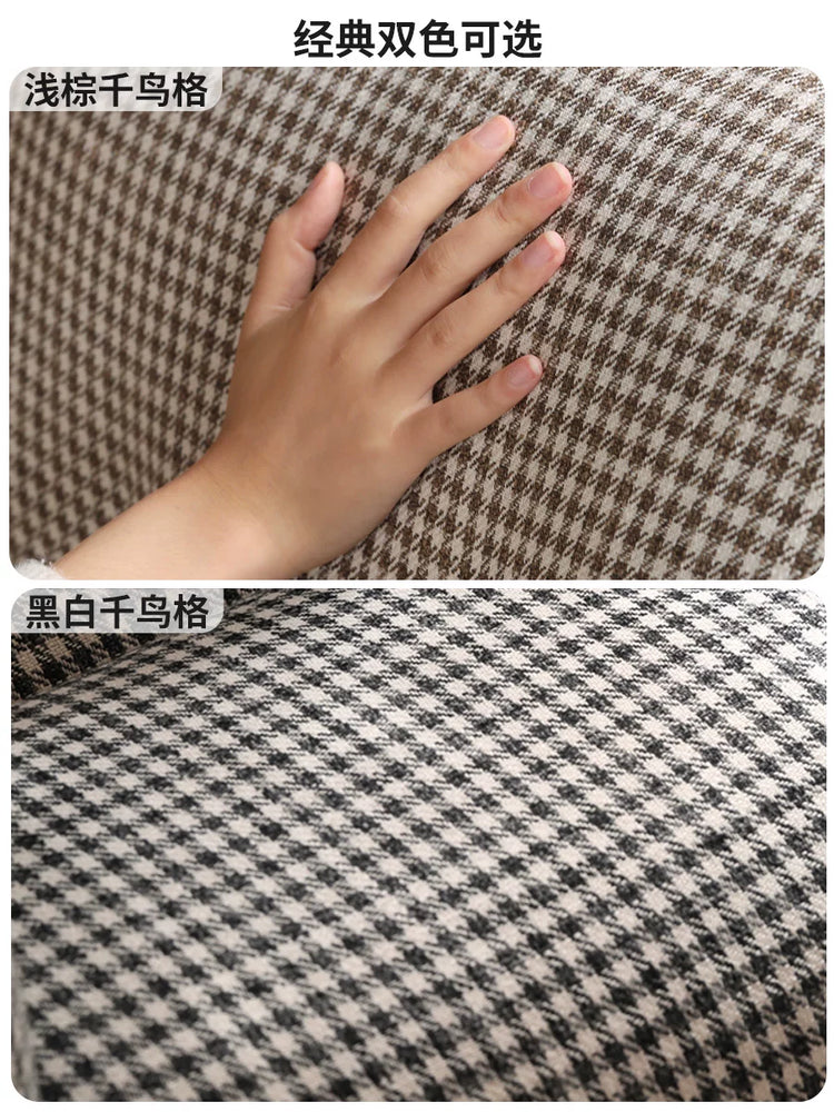布艺沙发椅客厅现代简约单人椅阳台小户型千鸟格伸缩躺椅