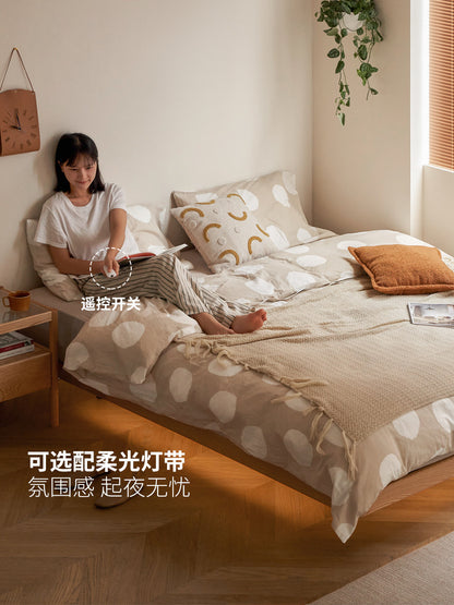 实木床橡木卧室齐边悬浮床无床头榻榻米简约小户型双人床