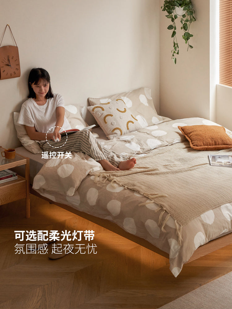 实木床橡木卧室齐边悬浮床无床头榻榻米简约小户型双人床