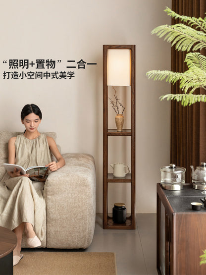 实木置物架新中式客厅沙发边柜橡木侧边柜小户型边几