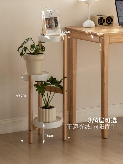 全实木花架客厅层架置物架阳台花盆架托架简约多层花架子