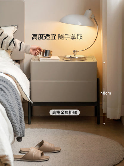 实木床头柜轻奢床边柜现代简约意式极简卧室小型收纳柜子